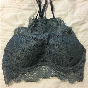 Grey lace halter bra from PINK